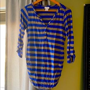 Motherhood Maternity 3/4 Sleeve Striped Shirt